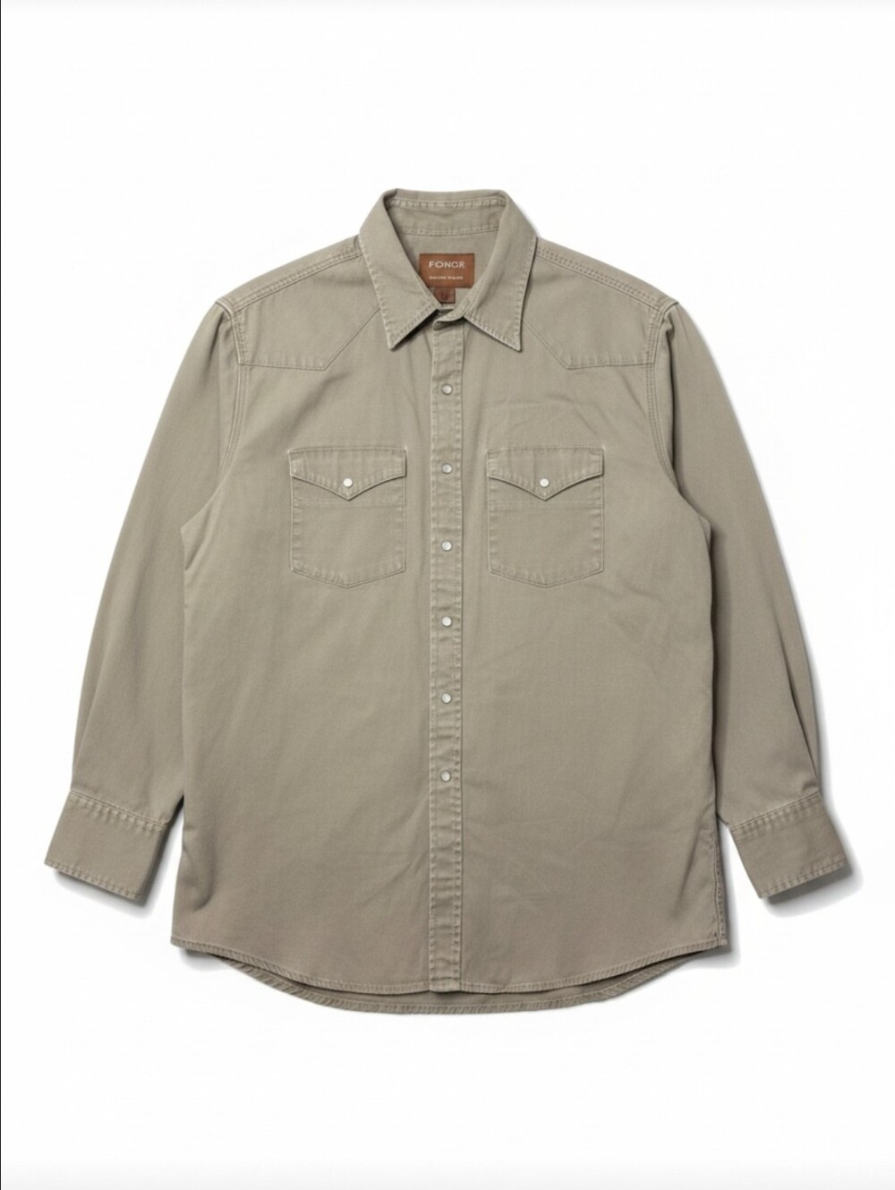 Forge Work Wear Men's Heavyweight Canvas Long Sleeve Western Pearl Snap Shirt